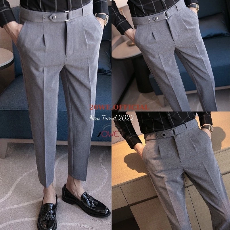 quần tây nam sidetab lưng cạp cao dáng baggy QTA01,Quần âu nam hàn quốc lưng cao công sở cao cấp VINTINO by 20WE