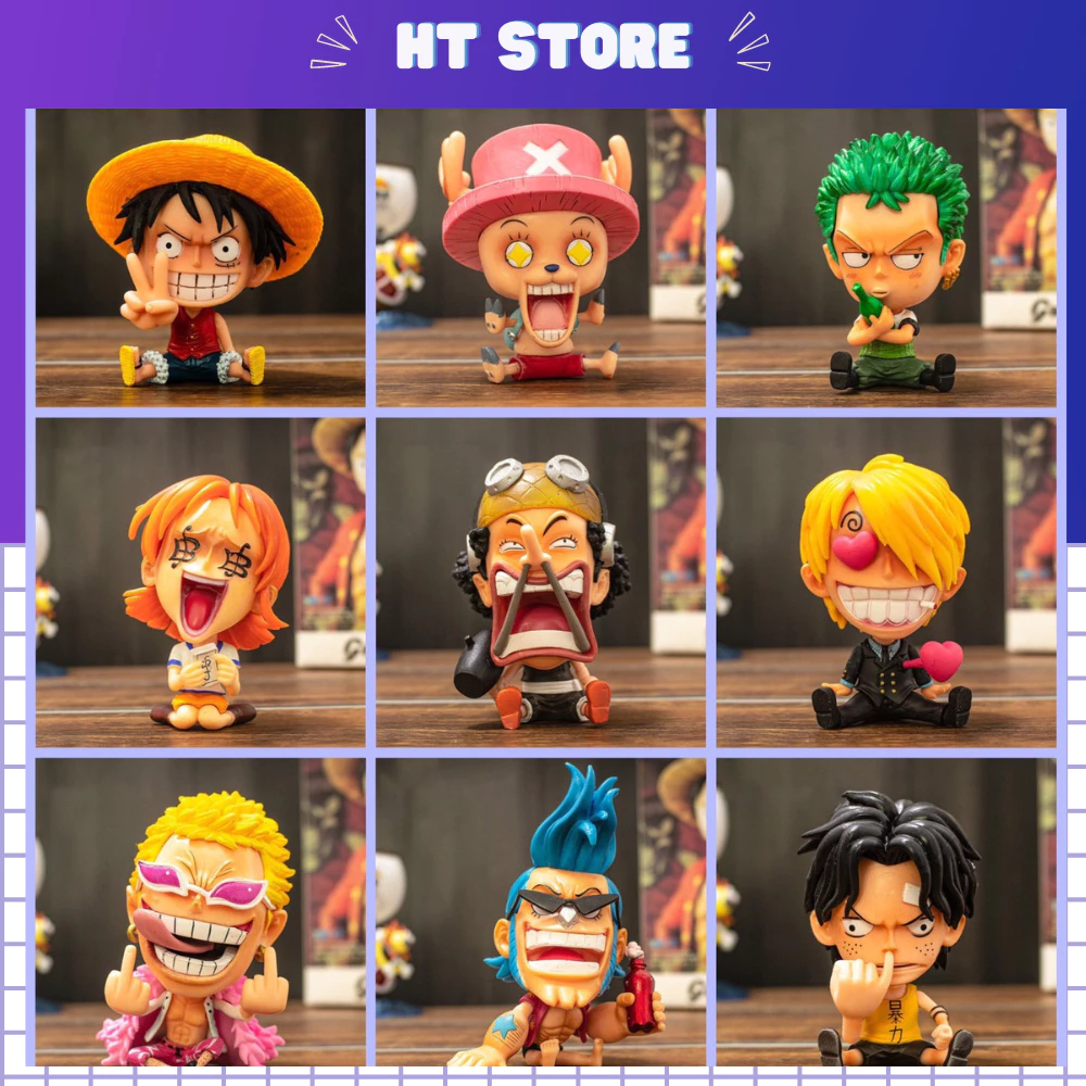 Mô hình One Piece Chibi Luffy Zoro Sanji Ace Sabo Nami Robin Choper Usopp Brook Franky Jinbei Boa Hancok Doflamingo Kuma