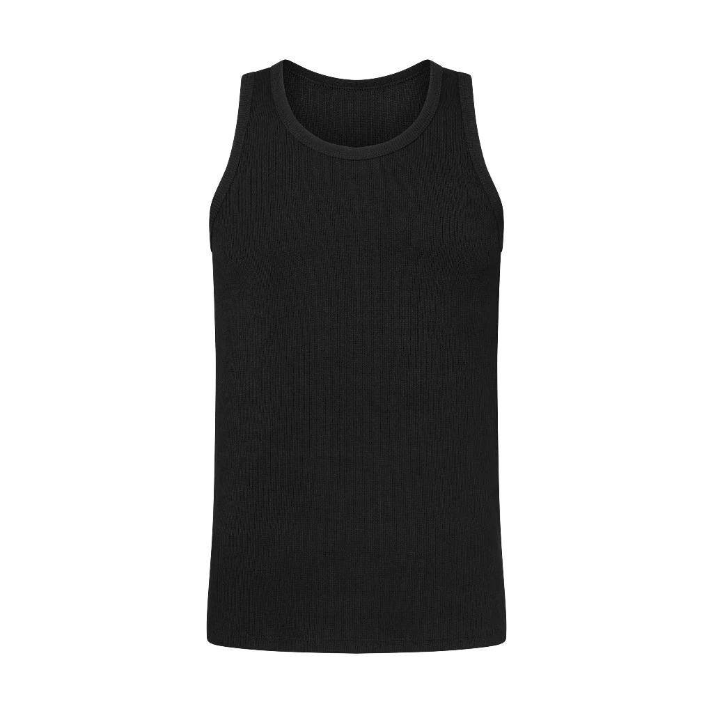 Áo Ba Lỗ Trơn Form BODYFIT DÀY, BỀN, TÔN DÁNG | 100% Thun Gân Cotton - BLACK