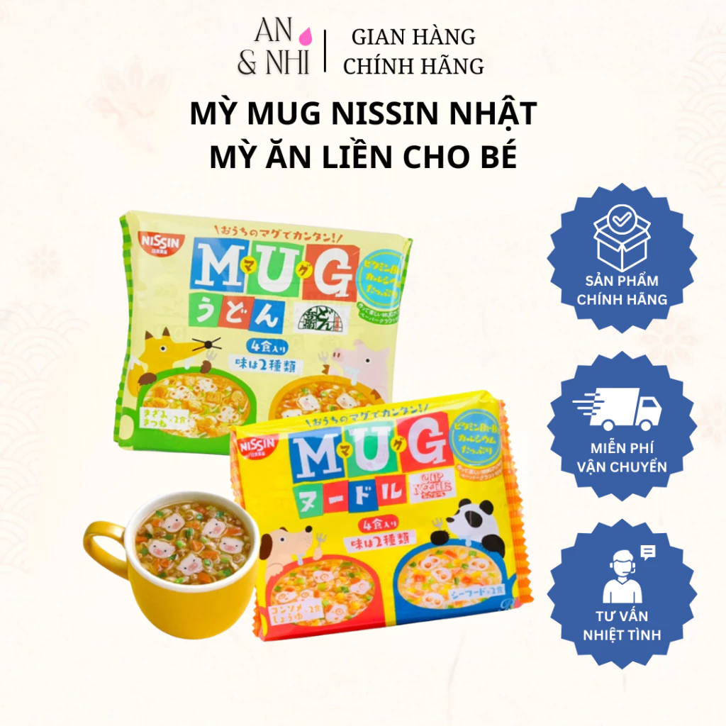 Mỳ Mug Nissin siêu ngon cho bé bịch 4 gói