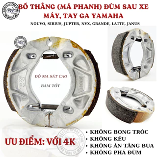 BỐ THẮNG (MÁ PHANH) ĐÙM SAU XE MÁY, TAY GA YAMAHA NOUVO, SIRIUS, JUPTER, NVX, GRANDE, LATTE, JANUS