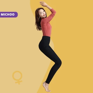 Quần Legging Nữ Nâng Mông MICHOO Cạp cao  - có túi, bigsize co dãn giữ nhiệt ôm bó vải dày dặn