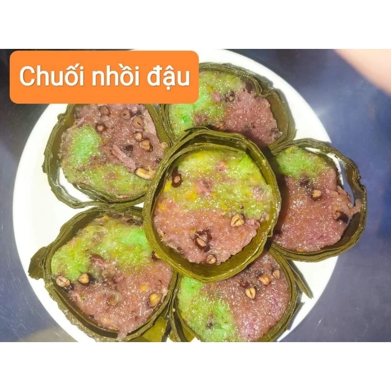 Bánh chuối trộn nếp có đậu trên 1kg