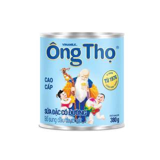 Sữa đặc có đường Ông Thọ Trắng nhãn xanh lon 380g