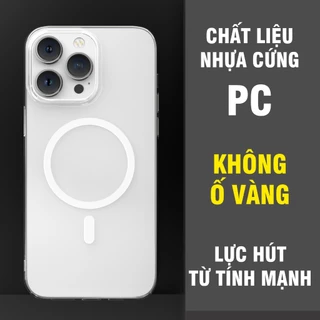 Ốp lưng trong suốt chống ố vàng dành cho iPhone 12 / 13 / 14 / 15 / Plus / Pro / Pro Max