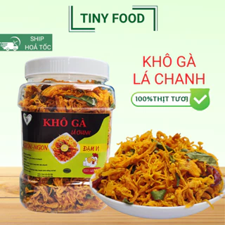 Khô gà lá chanh 500gr loại 1 Đồ ăn vặt khô Giòn ngon đậm vị - Ăn vặt Tiny Food