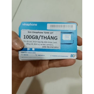 SIM VINAPHONE 12TD49 NGUYÊN KÍT 100GB/THÁNG [CÓ ESIM, ĐK CHÍNH CHỦ]