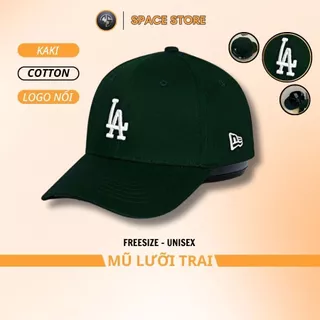 Mũ lưỡi trai MLB Logo LA xanh thêu nổi, hàng xuất dư Freesize dành cho cả nam và nữ, Full hộp