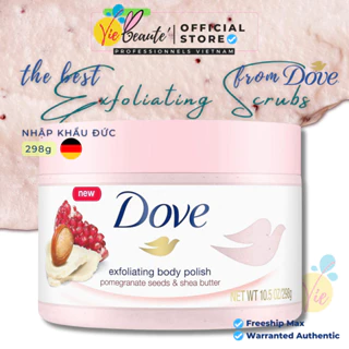 Tẩy Da Chết DOVE Body Scrub Đức Macca và Lựu Dỏ Giúp Da Mịn Màng 225g