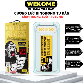 Kính cường lực Iphone Kingkong khung tự dán trong suốt dán màn hình iP Xs Max 11 12 13 14 15 Pro Max