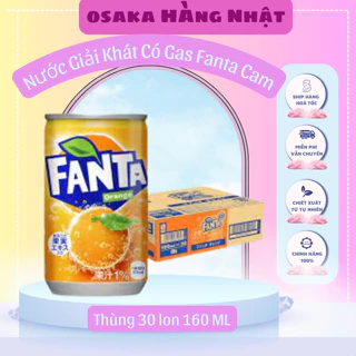 ⚠️FREESHIP⚠️ Nước Giải Khát Có Gas Fanta Cam Thùng 30 Lon x160ml