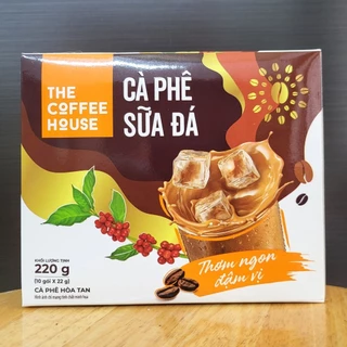 Hộp NÂU - THE COFFEE HOUSE 220g / 10 gói - CÀ PHÊ SỮA ĐÁ HÒA TAN / 3 in 1 Instant Milk Coffee