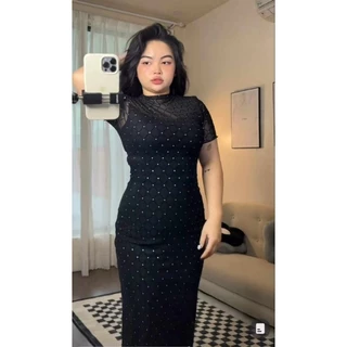 đầm body thun lưới 2 lớp bigsize