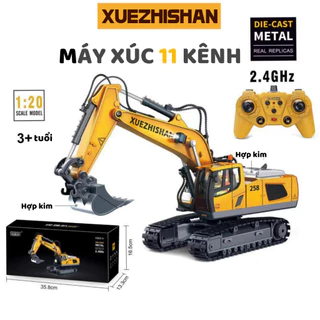 Máy xúc điều khiển từ xa XUEZHISHAN 11 kênh gầu hợp kim tỉ lệ 1:20