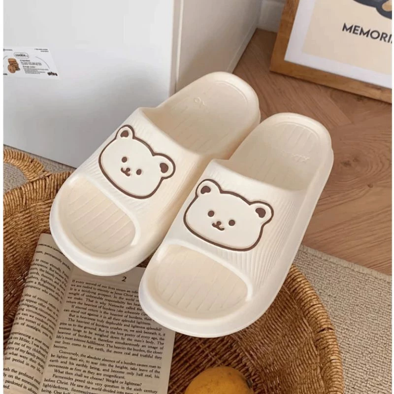 Dép Bánh mì Quai ngang Hình Mặt Gấu