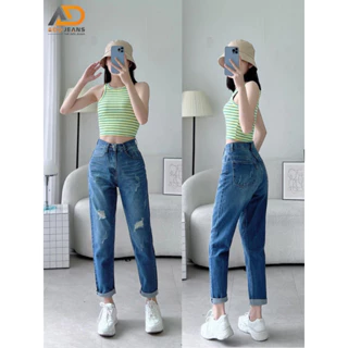 Quần bò/kaki baggy nữ cạp cao, dáng đứng Big Size 70Kg siêu sale (BGJR)