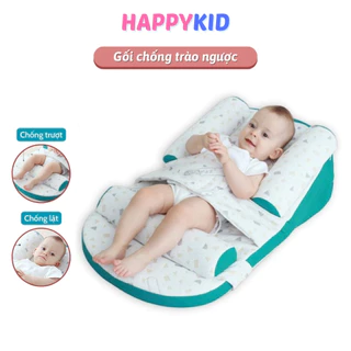 Gối chống trào ngược cho bé Happykid, Đệm ngủ chống trào ngược có đai đeo định hình bảo vệ cột sống cho bé HK003