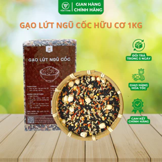 Gạo Lứt Ngũ Cốc Hữu Cơ - Ăn Kiêng/ Giảm Cân/ Healthy/ Eatclean/ Tiểu Đường - Túi 1kg - Tôm Vàng