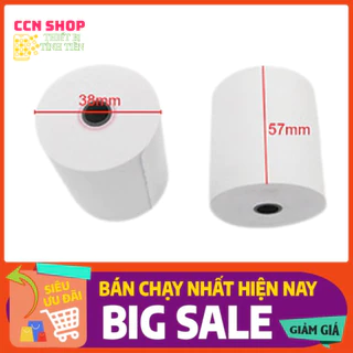 10 cuộn giấy in hóa đơn nhiệt khổ k57x38 - Giấy in điện nước, in hóa đơn mini, in bill máy in cầm tay - in rõ sắc nét