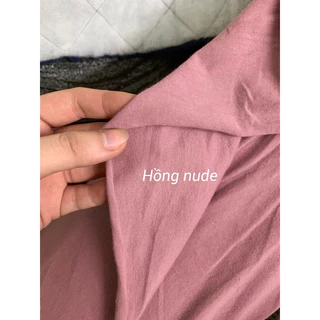 Vải cotton sơ sinh mỏng hai mặt hồng nude