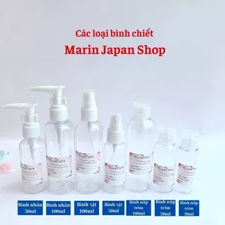 Bình xịt và bình nhấn chiết mĩ phẩm từ 50ml,100ml,200ml ,500ml