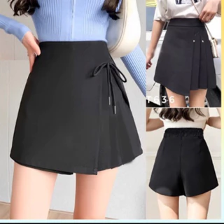 (New) Quần giả váy nữ XẾP LY ĐÍNH NƠ phối lưng thun co giãn chất tuyết mưa 3 size S M L