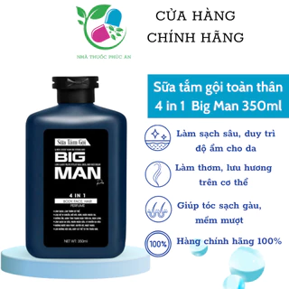 (Chính Hãng) Sữa tắm gội Nam hương nước hoa cao cấp BIG MAN 4 in 1 Body, Face, Hair, Perfume dung tích 350ml