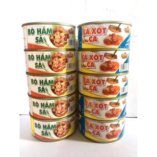 Combo 10 thịt hộp gồm 5 bò hầm xả và 5 hộp các sốt cà - Dabaco Food