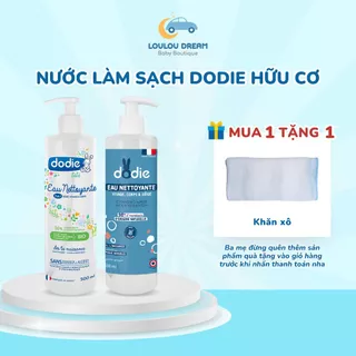 Nước làm sạch Dodie hữu cơ cho bé từ sơ sinh - Eau Nettoyante lau mặt, body, thay tã