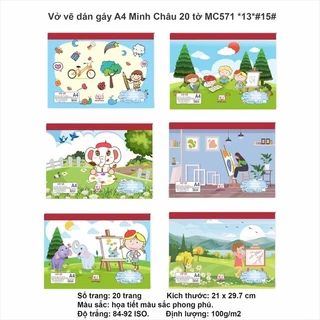 Vở vẽ dán gáy A4 20 tờ 100gsm Minh Châu