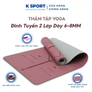 Thảm Tập Yoga TPE Cao Cấp 8mm 2 Lớp Chống Trơn Trượt Không Thấm Nước KSPORT