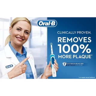 Bàn chải đánh răng điện oral b vitality precision clean sạch mảng bám từng kẽ răng sáng bóng quatangme.com.vn