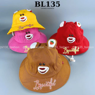 Nón tai bèo trẻ em [4-8 tuổi] Lotso Beautiful, mũ bucket cho bé kèm dây quay cố định chất vải thoáng mát - BL135