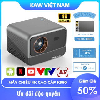 Máy Chiếu Mini KP960 Chính Hãng KAW Chất Lượng Siêu Nét Hỗ Trợ 4K, Độ Sáng Cao, Hệ Điều Hành Androi 10 Bảo Hành 12 Tháng