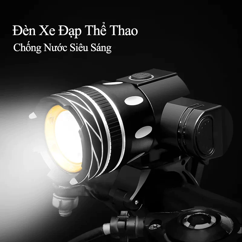 Đèn Pin Xe Đạp Đèn Pha Trước Mạnh Mẽ Chống Nước 3 Lựa Chọn Siêu Sáng Sạc Được Bằng USB  Đèn xe đạp thể thao