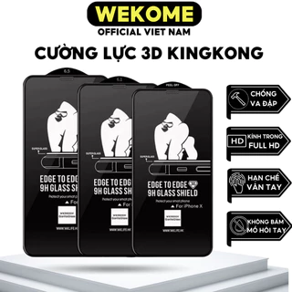 Kính cường lực iPhone 3D Kingkong WK trong suốt dán màn hình ip xr xs max 11 12 13 14 15 pro max