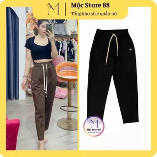 Quần baggy chất umi qc 🌸MỘC STORE-800🌸 Quần nữ chất liệu co giãn 4 chiều, quần ôm gấu cạp cao dễ phối đồ