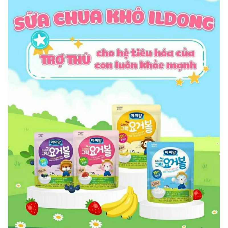 Sữa chua khô trái cây sấy lạnh Ildong Hàn Quốc cho bé từ 7m