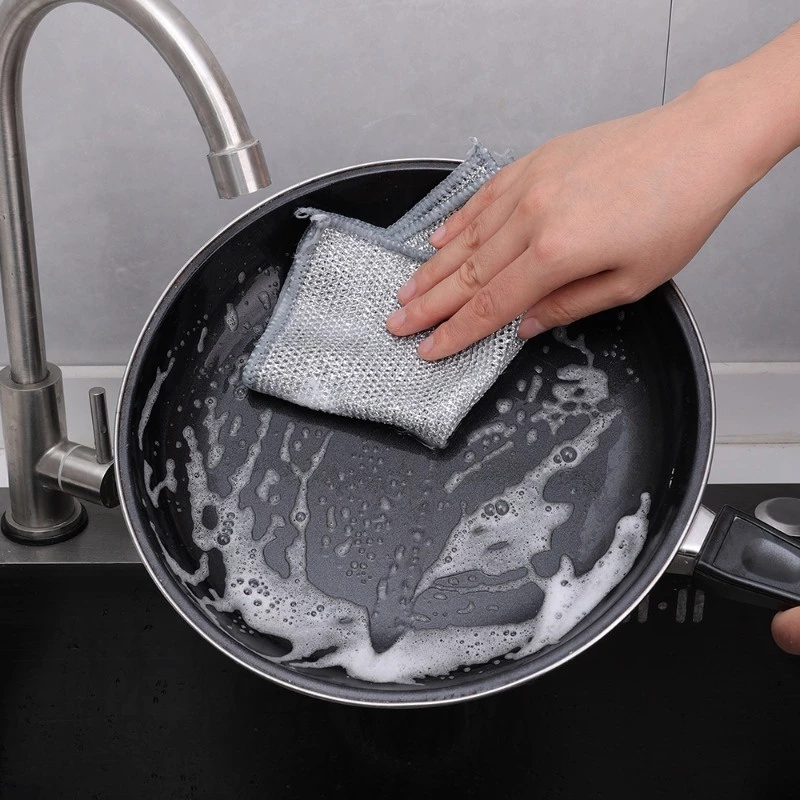 5 Miếng Rẻ rửa bát Dây Kim Loại Lau Bồn Rửa Chén Cọ Rửa Xoong Nồi Chén Bát, Tấm Cọ Rửa Đa Năng Không Mài Mòn