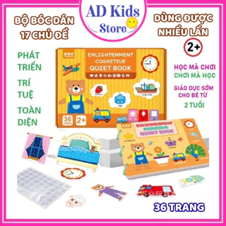 Học liệu bóc dán Montessori 17 chủ đề, đồ chơi giáo dục sớm cho bé tái dùng nhiều lần - AD KIDS STORE