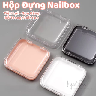 Hộp Đựng Nail Box Móng Giả Chuyên Dụng Hình Vuông Bo Cạnh Mới Sang Trọng Đáng Yêu Đủ Màu