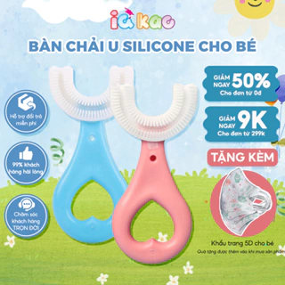 Bàn chải đánh răng U silicone mềm mại sạch sâu bên trong, thiết kế nhỏ gọn, tay cầm tiện lợi cho bé 2-6 tuổi IQ Kao