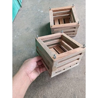 chậu gỗ hình vuông size 13x13cm