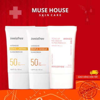 Kem Chống Nắng Nâng Tone, Kiềm Dầu Innisfree Tone Up No Sebum/Long Lasting/ Triple-Shield - Muse House