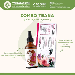 Combo Teana giảm mụn ẩn, mụn viêm (Serum Teana Anti-redness + Serum Teana SM6 2% Salicylic acid)