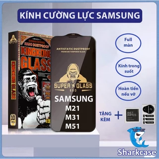 Kính cường lực Samsung M51, M31, M21 Kingkong thế hệ mới full màn miếng dán bảo vệ màn hình điện thoại khi rơi va đập