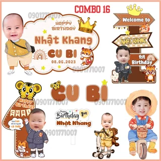 Combo hình chibi, bảng tên, cây welcome sinh nhật cho bé trai bé gái trang trí sinh nhật, miễn phí thiết kế theo yêu cầu