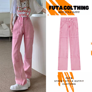 Quần jean nữ ống suông túi vuông Pink Vintage Hàng QC cao cấp