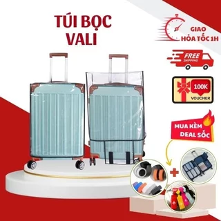 Bọc vali chống xước áo bọc vali nhựa trong suốt đủ size 20, 22,24,26,28, 29-30 inch áo trùm vali