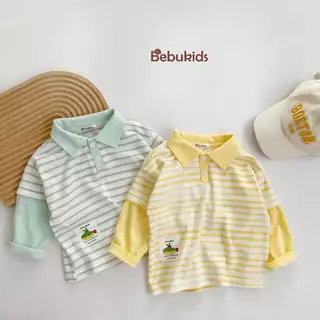 Áo polo bé trai chất cotton mềm mịn phối quần cực đẹp cho bé đi học đi chơi Bebukids A1786